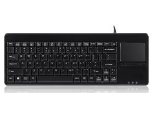 Perixx PERIBOARD-515H Wired USB Keyboard with Touchpad, Compact Trackpad Keyboard with 2 Hubs, Black, US Layout
