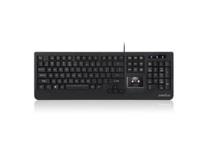 Perixx PERIBOARD-521 US 11422 Wired USB Keyboard with Optical Trackball Mouse- Standard Full Size English Layout - Build-in Scrolling and DPI Switch Function - 10 Multi Media Keys