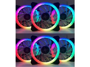 EPOWER 120mm Quiet RGB LED PWM Fan (6-Pack) with 8 Port Fan Hub and RF Remote EPOWER 120mm Quiet RGB LED PWM Fan (6-Pack) with 8 Port Fan Hub and RF Remote