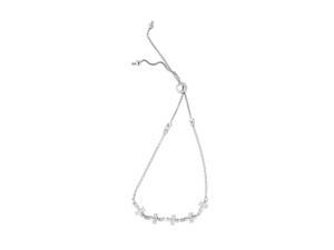Silver 9.25" with Rhodium Finish 1mm Shiny Octagon Box Bracelet Silver 9.25" with Rhodium Finish 1mm Shiny Octagon Box Bracelet