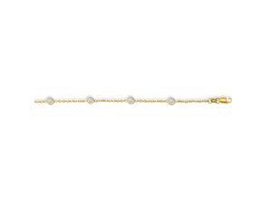 14k 18" Yellow Gold Cable Link Chain Necklace 17 Round Facet Ed White Cubic Zirconia 14k 18" Yellow Gold Cable Link Chain Necklace 17 Round Facet Ed White Cubic Zirconia