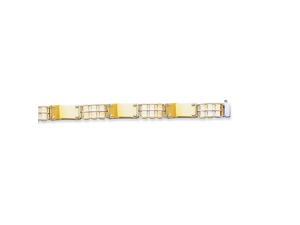 14k Yellow White Gold 8.50" Railroad Type Nail Head Men’s Rolex Bracelet