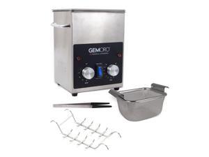 GemOro 2QTH Next Gen Stainless Steel Ultrasonic Jewelry Cleaner With Basket, Tweezers & Ring Rack GemOro 2QTH Next Gen Stainless Steel Ultrasonic Jewelry Cleaner With Basket, Tweezers & Ring Rack