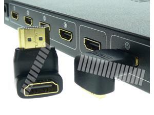 90 Degree Turn ( Right Angled ) Gold Plated HDMI Male to Female Connector Adapter Converter 90 Degree Turn ( Right Angled ) Gold Plated HDMI Male to Female Connector Adapter Converter