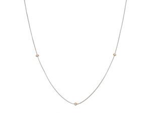 White Riverberry Rhodium Plated Clover Pendant Fashion Necklace