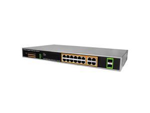BV-Tech 16 Port Gigabit PoE+ Unmanaged Switch + 2 SFP Uplink - 220W High Power - 802.3at - POE-SW1602G BV-Tech 16 Port Gigabit PoE+ Unmanaged Switch + 2 SFP Uplink - 220W High Power - 802.3at - POE-SW1602G