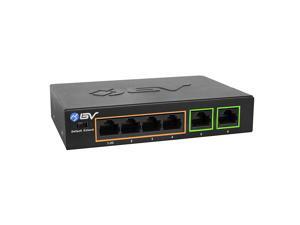 BV-Tech 6 Port PoE+ Switch (4 PoE+ Ports | 2 Ethernet Uplink) - 60W - 802.3at / Hi-PoE BV-Tech 6 Port PoE+ Switch (4 PoE+ Ports | 2 Ethernet Uplink) - 60W - 802.3at / Hi-PoE