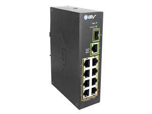 BV-Tech 10 Port PoE+ Industrial DIN Rail Switch (8 PoE+ Ports | Gigabit Ethernet & SFP Uplink) - 96W - 802.3at BV-Tech 10 Port PoE+ Industrial DIN Rail Switch (8 PoE+ Ports | Gigabit Ethernet & SFP Uplink) - 96W - 802.3at