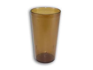 New, 16 oz. Restaurant Tumbler Beverage Cup, Stackable Cups, Break-Resistant Commmerical Plastic, Set of 6 - Amber