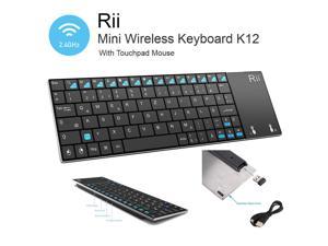 Rii K12 UltraSlim Wireless Keyboard Mouse Touchpad Metal Tablet/Phone (BLACK)