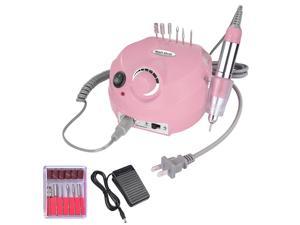 30000RPM Professional Electric Nail Drill Machine Nails Care Polisher Machine Kit Pink