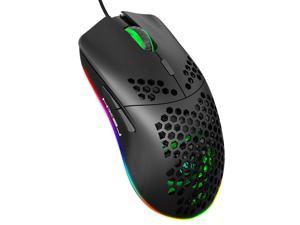 RGB Gaming Mouse with Honeycomb Shell, Ultraweave Cable, 6400 DPI Optical Programmable Wired Mouse