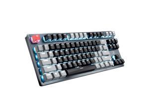 Bluetooth Mechanical Gaming Keyboard with LED Backlit 87 Anti-Ghosting Key Wired/Wireless USB Receiver Rechargeable Keyboard for PC Mac Gamer