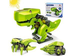 Solar Robots for Kids, Boys Girls Building Educational Toys Science Kit 3 in 1 Solar Dinosaur Desk Robot for Kids 8-14