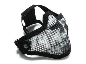 Tactical Equipment Strike Steel Half Face Mask 2-Belts Airsoft Hunting BB BK USA 