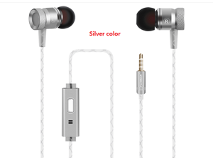 High level metal earphone with microphone HI-FI stereo sound bass sound high quality 3.5mm plug silver color High level metal earphone with microphone HI-FI stereo sound bass sound high quality 3.5mm plug silver color