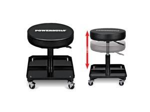 Powerbuilt Pneumatic Height-Adjustable Roller Seat with Tool Tray - 640834 Powerbuilt Pneumatic Height-Adjustable Roller Seat with Tool Tray - 640834