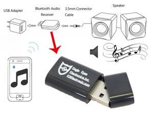 Eagle Eyes Black Bluetooth Music Stereo Wireless Audio Receiver Adapter for AUX IN Home Car PC Speaker System Eagle Eyes Black Bluetooth Music Stereo Wireless Audio Receiver Adapter for AUX IN Home Car PC Speaker System