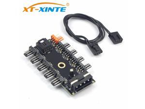 PC 1 to 10 SATA Cooling Fan Hub Molex Cooler Splitter Cable PWM 12V Led Speed Power Supply Adapter For Mining Computer PC 1 to 10 SATA Cooling Fan Hub Molex Cooler Splitter Cable PWM 12V Led Speed Power Supply Adapter For Mining Computer