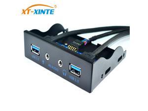 3.5" Floppy Bay 19Pin to USB 3.0 Hub HD Audio Earphone Mic Connector 2Ports USB3.0 PC Front Panel Bracket with Cable for Desktop(black) 3.5" Floppy Bay 19Pin to USB 3.0 Hub HD Audio Earphone Mic Connector 2Ports USB3.0 PC Front Panel Bracket with Cable for Desktop(black)
