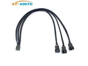 4Pin PWM 1 to 3 Ways Cooler Fan Power Supply Extension Cable Y Splitter Cord Multiplier Computer PC Chassis Cooling 22AWG 30cm 4Pin PWM 1 to 3 Ways Cooler Fan Power Supply Extension Cable Y Splitter Cord Multiplier Computer PC Chassis Cooling 22AWG 30cm