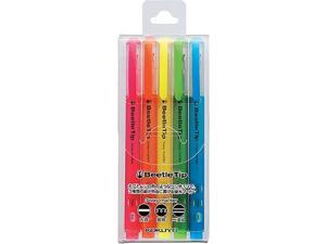Kokuyo Beetle Tip 3way Highlighter Pen - 5 Color Set