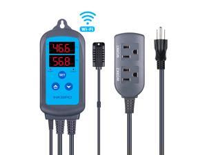 Inkbird Digital Humidity Controller IHC-200-WIFI Dual Outlet Pre-Wired Humidistat for Mushroom Growing Curing Meat Reptile Greenhouse Support Humidifier Dehumidifier Fan iOS&Andriod