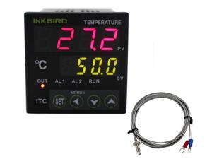 Inkbird Universal PID Temperature Controller Thermostat SSR Output + Relay Alarm Output ITC-100VH 100 - 240V + K Sensor Probe Thermocouple