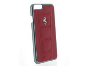 Ferrari 458 Red Real Genuine Leather Hard Case w/ Silver Emblem for iPhone 6
