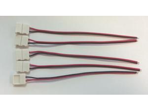 5x 10mm 5050 LED Light Strip to Wire Connector PCB Adapter 2 Pin Single Color by Autolizer 5x 10mm 5050 LED Light Strip to Wire Connector PCB Adapter 2 Pin Single Color by Autolizer