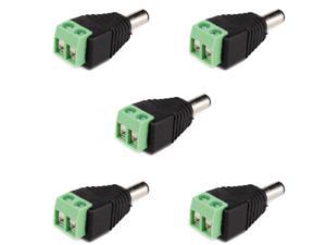 5 PCS DC Power Male Plug Jack Cable Adapter Socket Connector Plug for LED CCTV by Autolizer 5 PCS DC Power Male Plug Jack Cable Adapter Socket Connector Plug for LED CCTV by Autolizer