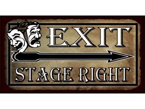 Exit Stage Right Comedy Tragedy Masks Vintage Metal Theater Tin Sign Exit Stage Right Comedy Tragedy Masks Vintage Metal Theater Tin Sign