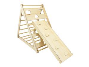 XL Wooden Triangle Climber with Reversible Climbing Ramp/Slide for Kids Toddlers