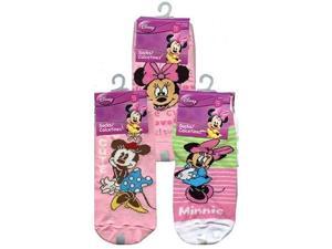 Disney Minnie 00214 3-Pack Anklets Socks Size 6-8 1/2 Assorted Styles Disney Minnie 00214 3-Pack Anklets Socks Size 6-8 1/2 Assorted Styles