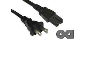 Kentek 1Ft 2 Pin AC Power Cord NEMA1-15P//IEC320 C7 18AWG 10A Non-Polarized Fig.8