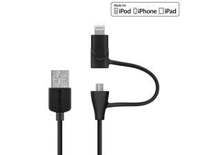 Amzer MFi Certified Lightning to Micro USB Sync & Charge Cable (3.2 Feet/ 1 Meter) - Black for iPod, iPhone, iPad Amzer MFi Certified Lightning to Micro USB Sync & Charge Cable (3.2 Feet/ 1 Meter) - Black for iPod, iPhone, iPad