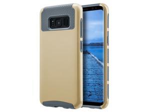 Samsung Galaxy S8 Hybrid Dual Layer Slim Shockproof Flexible Soft TPU Impact Resistant PC Shell Glossimer UV Coating Protective Case