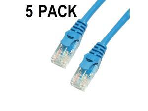 UTP Ethernet Network Patch Cable Snagless//Molded Bubble Boot// 5 Pack 550MHz GRANDMAX CAT6 25 FT BLUE RJ45