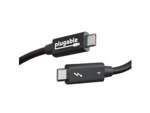 Plugable Thunderbolt 4 Cable [Thunderbolt Certified] 6.4ft USB4 Cable with 100W Charging, Single 8K or Dual 4K Displays, 40Gbps Data Transfer, Compatible with Thunderbolt 4, USB4, Thunderbolt 3, USB-C