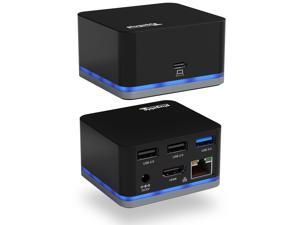 Plugable USB C Cube - Mini Docking Station, Compatible with Thunderbolt 3 Ports and Specific USB-C Systems (No Host Charging, Connect 1x HDMI up to 4K @30Hz Monitor, Ethernet, 3X USB Ports)