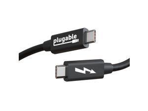 Plugable Thunderbolt Data Transfer Cable 6.6ft (2m), Unlimited Uses, Windows PC to PC Data Transfer Cable with Speeds of 10Gbps, Bundled with Bravura Software, Transfer Through Thunderbolt 3/4, USB4