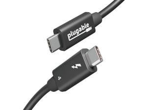 Plugable Thunderbolt 4 Cable with 240W Charging, Thunderbolt Certified, 3.3 Feet (1M),1x 8K Display, 40 Gbps, Compatible with USB4, Thunderbolt 3, USBC