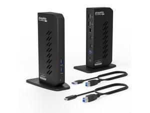 Plugable USB 30 and USBC Universal Laptop Docking Station for Windows and Mac Dual Video HDMI Gigabit Ethernet Audio 6 USB Ports