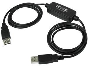 Plugable USB 2.0 Transfer Cable, Unlimited Use, Transfer Data Between 2 Windows PC's, Compatible with Windows 11, 10, 8.1, 8, 7, Vista, XP, Bravura Easy Computer Sync Software Included