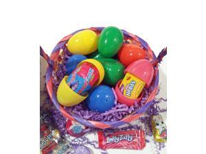 50 Pre-Filled Easter Eggs, Solid w Mixed Brand Name Candies, Chocolates & Toys