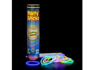 Glow Sticks - 100 Count Long Lasting 8" Premium Glow Bracelets
