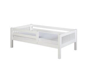 Camaflexi C313-Wh Day Bed With Front Guard Rail Mission Headboard White Finish, Twin Size Mattress Camaflexi C313-Wh Day Bed With Front Guard Rail Mission Headboard White Finish, Twin Size Mattress