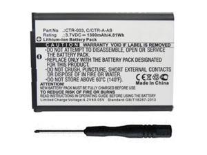 Replacement CTR-003 C/CTR-A-AB Battery for Nintendo 3DS N3DS CTR-001 MIN-CTR-001 Gaming Console with Installation Tool