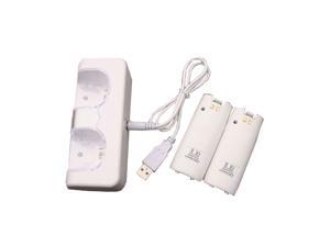 Charger Dock Station + 2 Battery Packs for Nintendo Wii Remote Controller