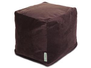 Majestic Home Goods Dark Brown Micro-velvet Small Cube
